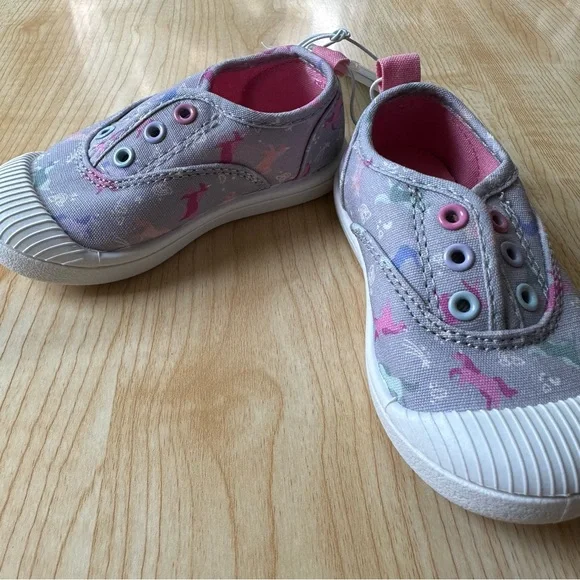 Cat & Jack Rory Unicorn Slip On Sneakers in Gray/Pink - Girls Size 6 NWT, Target - Picture 5 of 16